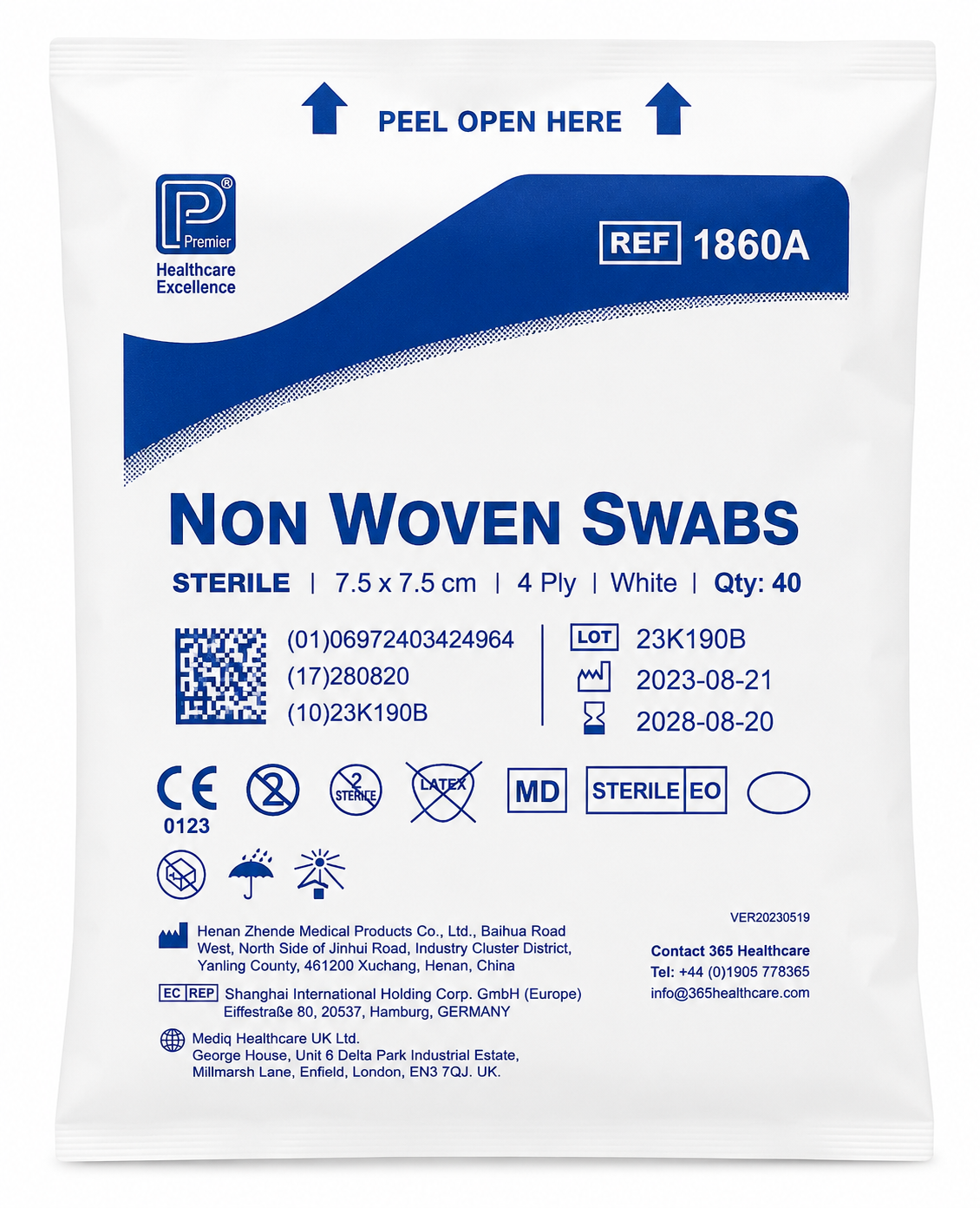 Micropore White Tape 5cm x3 + Sterile Non Woven Swabs 7.5cm x10