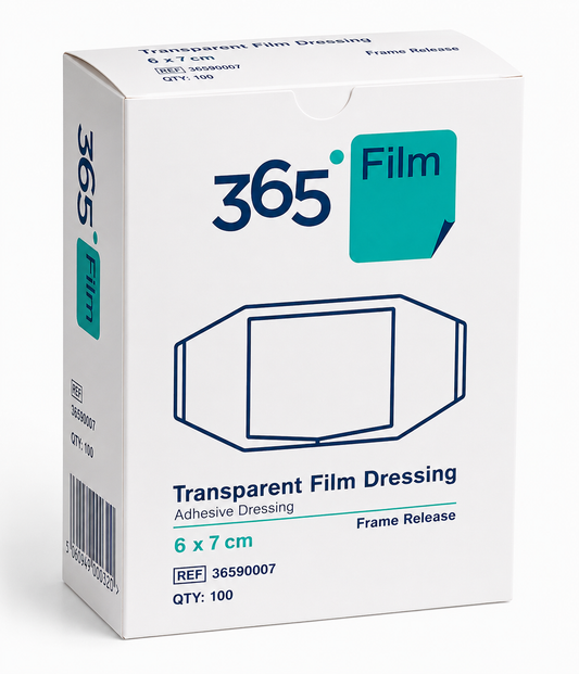 365 Transparent Film Dressing 6x7cm Box of 100 | Waterproof Dressings