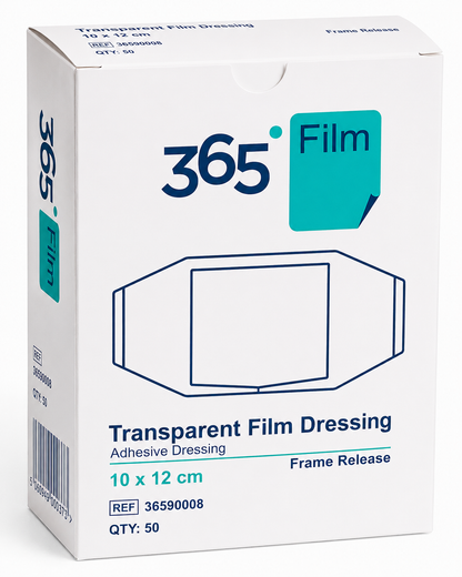 365 Transparent Film Dressing 10x12cm Box of 50 | Waterproof Dressings