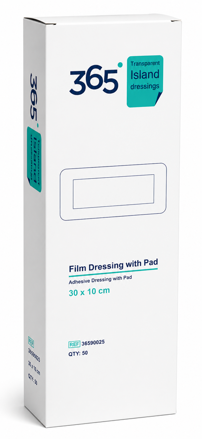 365 Film Island Dressing 30x10cm Box of 50 | Sterile Waterproof Dressing