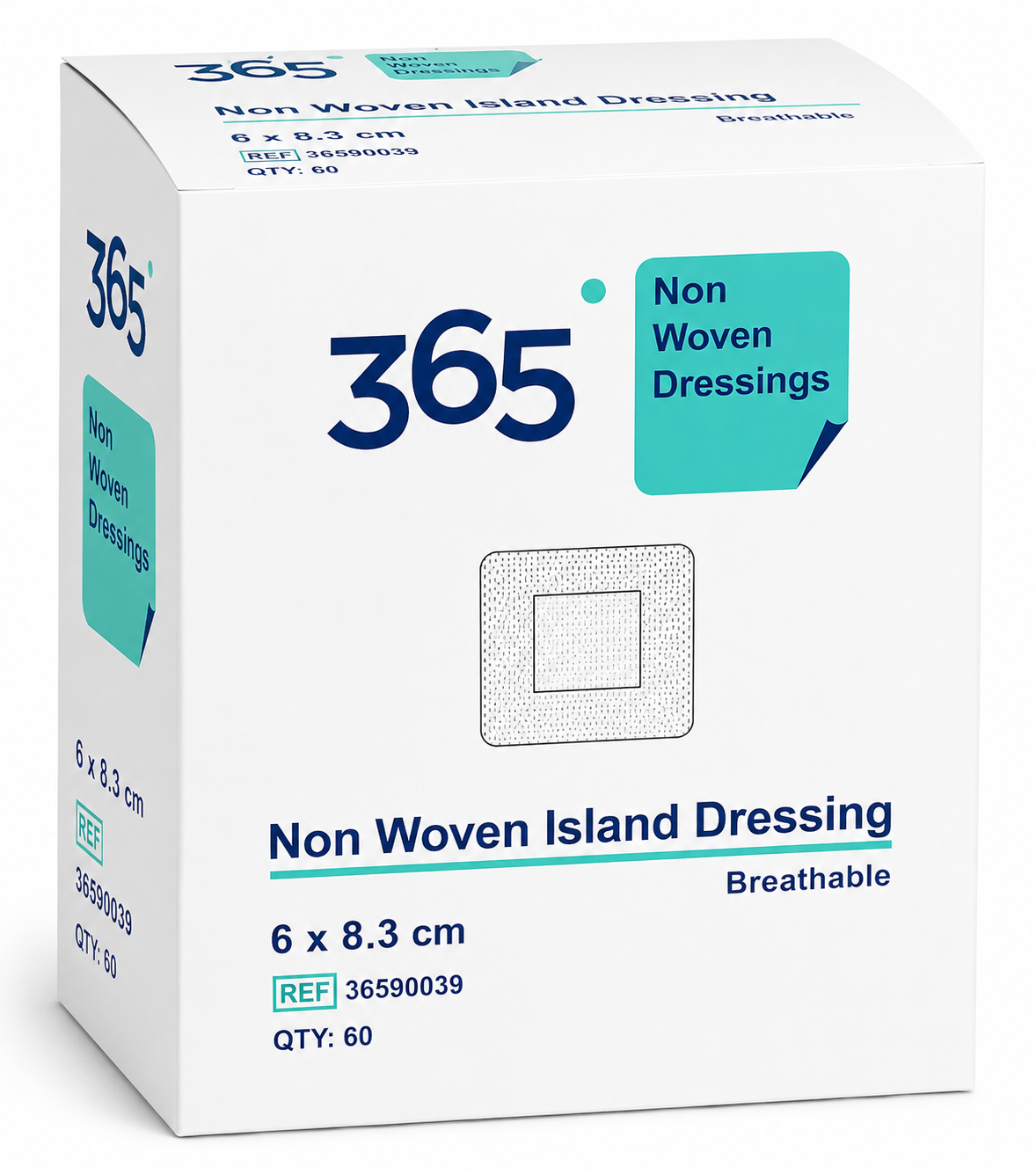 365 Non Woven Island Dressing 6x8.3cm Box of 60 | Sterile Dressings