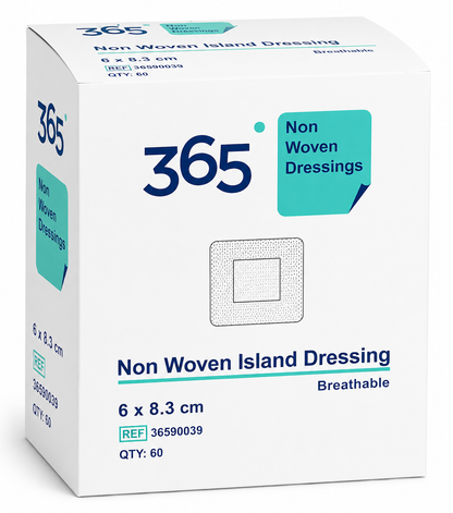 365 Non Woven Island Dressing 6x8.3cm Box of 60 | Sterile Dressings