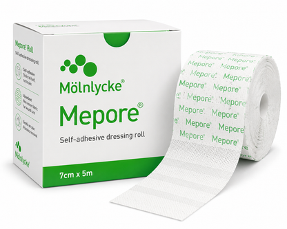 Mepore Roll 7cm x 5m Box of 1 | Self Adhesive Dressing Retention Roll