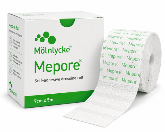 Mepore Roll 7cm x 5m Box of 1 | Self Adhesive Dressing Retention Roll