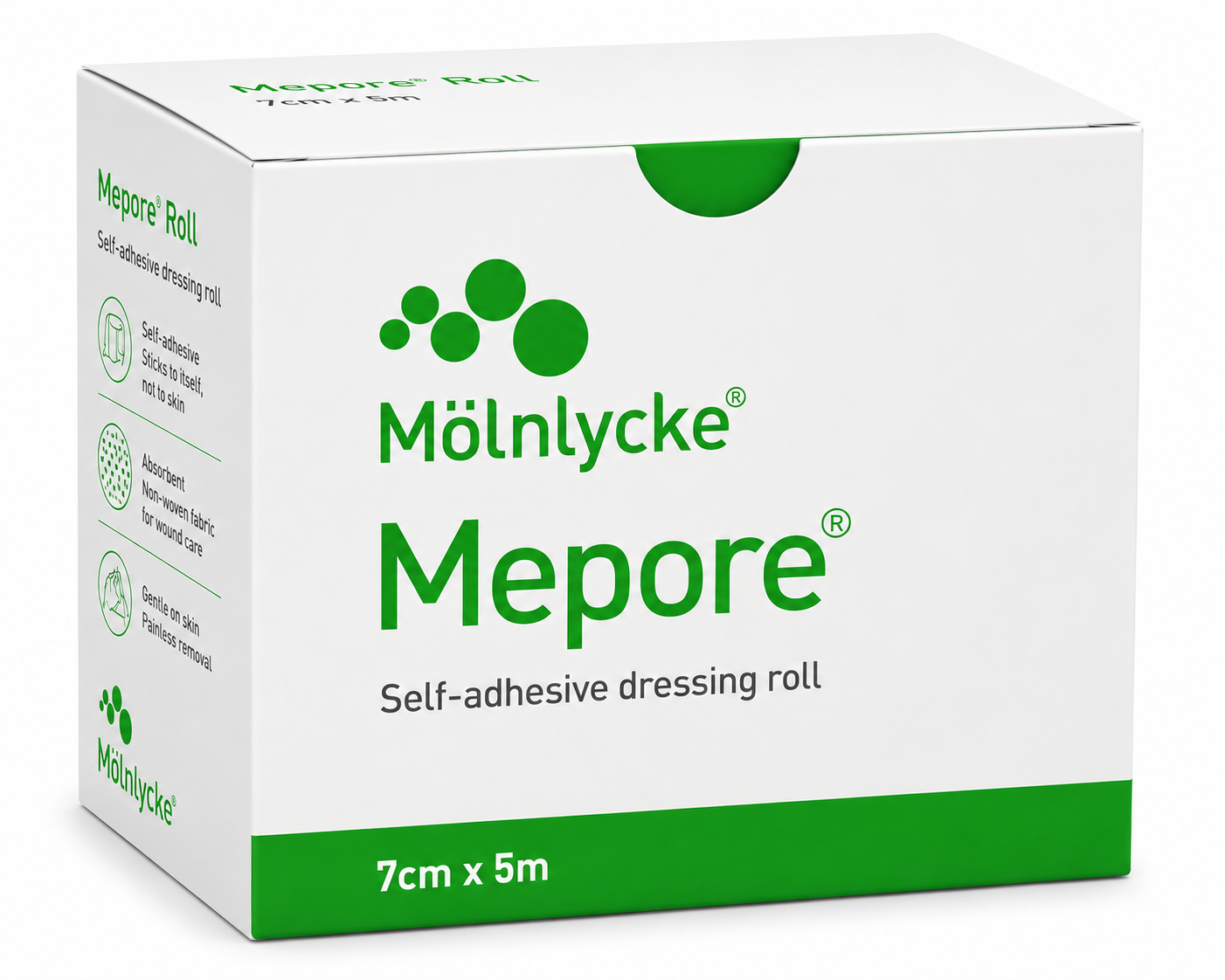 Mepore Roll 7cm x 5m Box of 1 | Self Adhesive Dressing Retention Roll