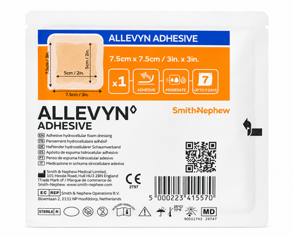 Allevyn Adhesive 7.5x7.5cm Box of 10 | Foam Wound Dressings