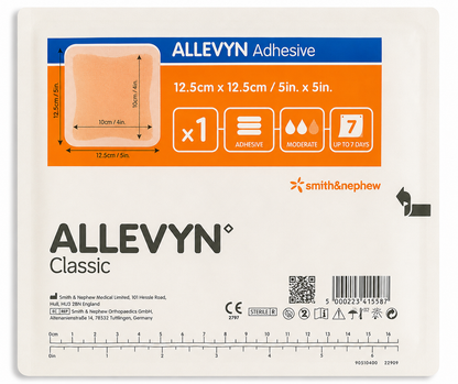 Allevyn Adhesive 12.5x12.5cm Box of 10 | Foam Wound Dressings