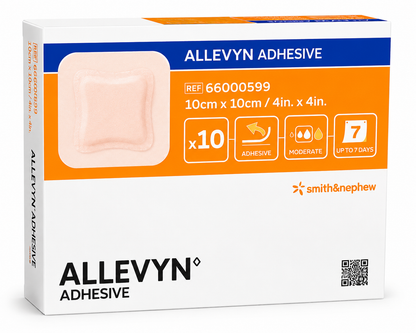 Allevyn Adhesive 10x10cm Box of 10 | Foam Wound Dressings Sterile