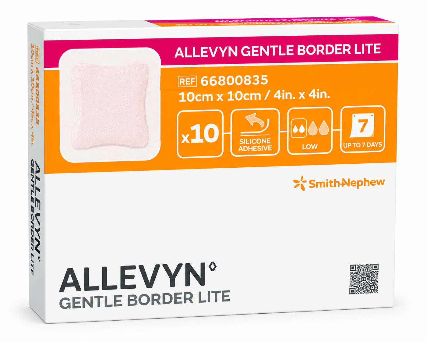 Allevyn Gentle Border Lite 10x10cm Box of 10 | Foam Dressings