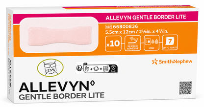 Allevyn Gentle Border Lite 5.5x12cm Box of 10 | Foam Dressings