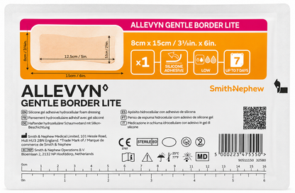 Allevyn Gentle Border Lite 8x15cm Box of 10 | Foam Wound Dressings