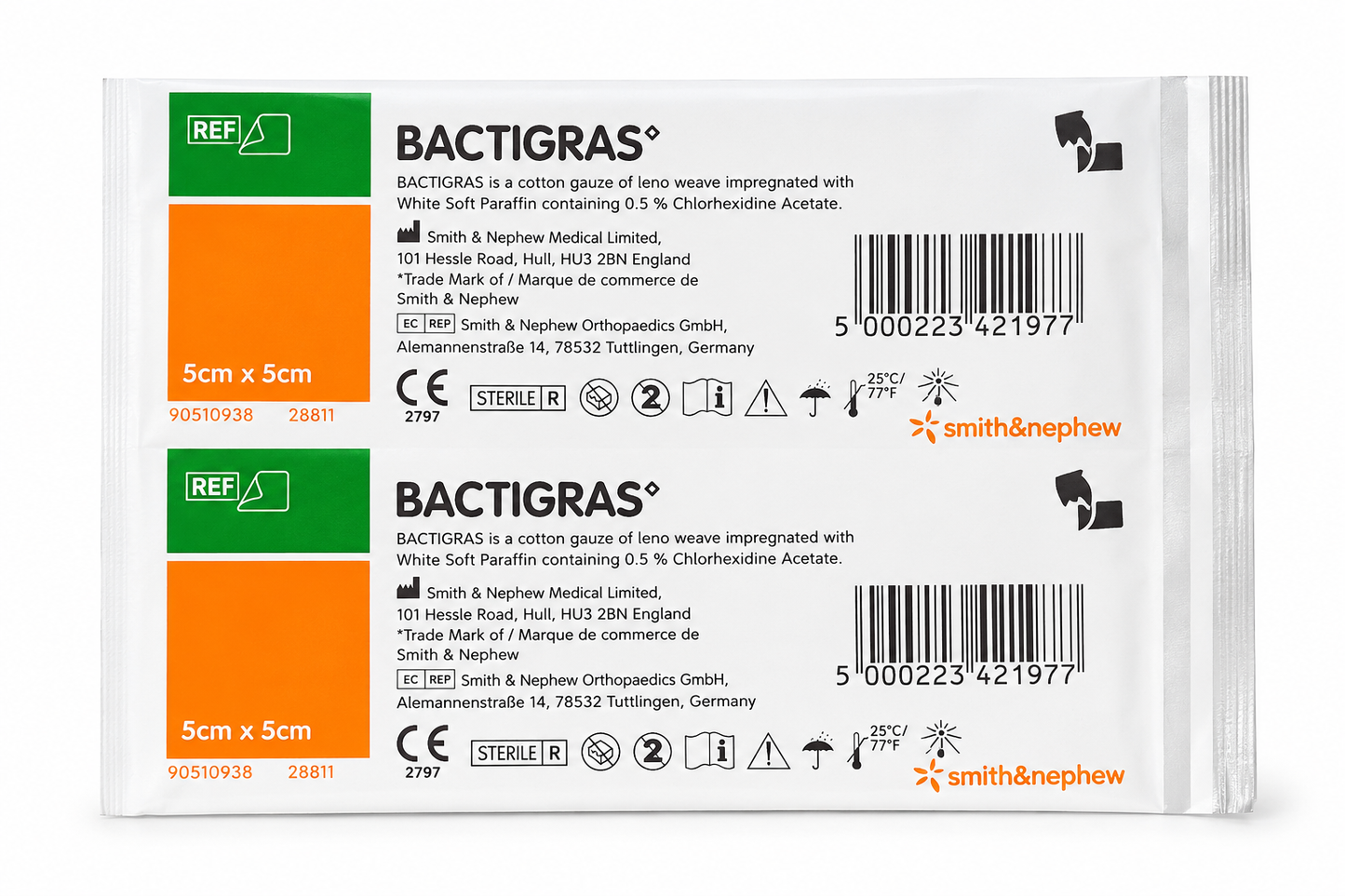 Bactigras 5x5cm Box of 50 | Sterile Paraffin Gauze Wound Dressings