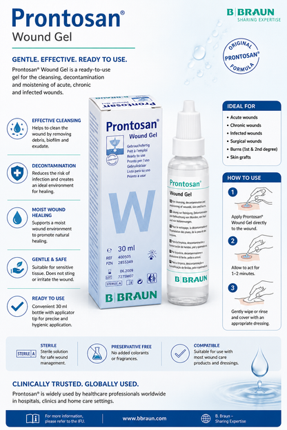 Prontosan Wound Gel 30ml | Hydrogel Wound Cleanser for Wound Care