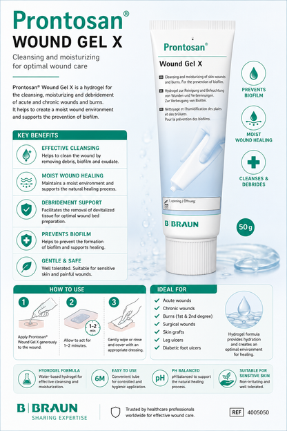 Prontosan Wound Gel X 50g | Wound Cleansing Hydrogel for Wound Care