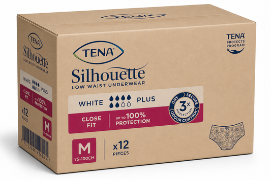 TENA Silhouette Plus White Medium Pack of 12 x 6 Case | Incontinence Pants