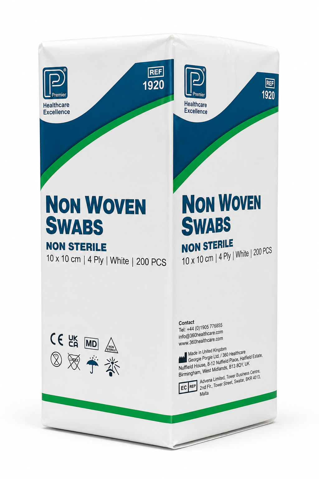 Non Woven Swabs 10x10cm 4 Ply Non Sterile Pack of 200 | Medical Gauze
