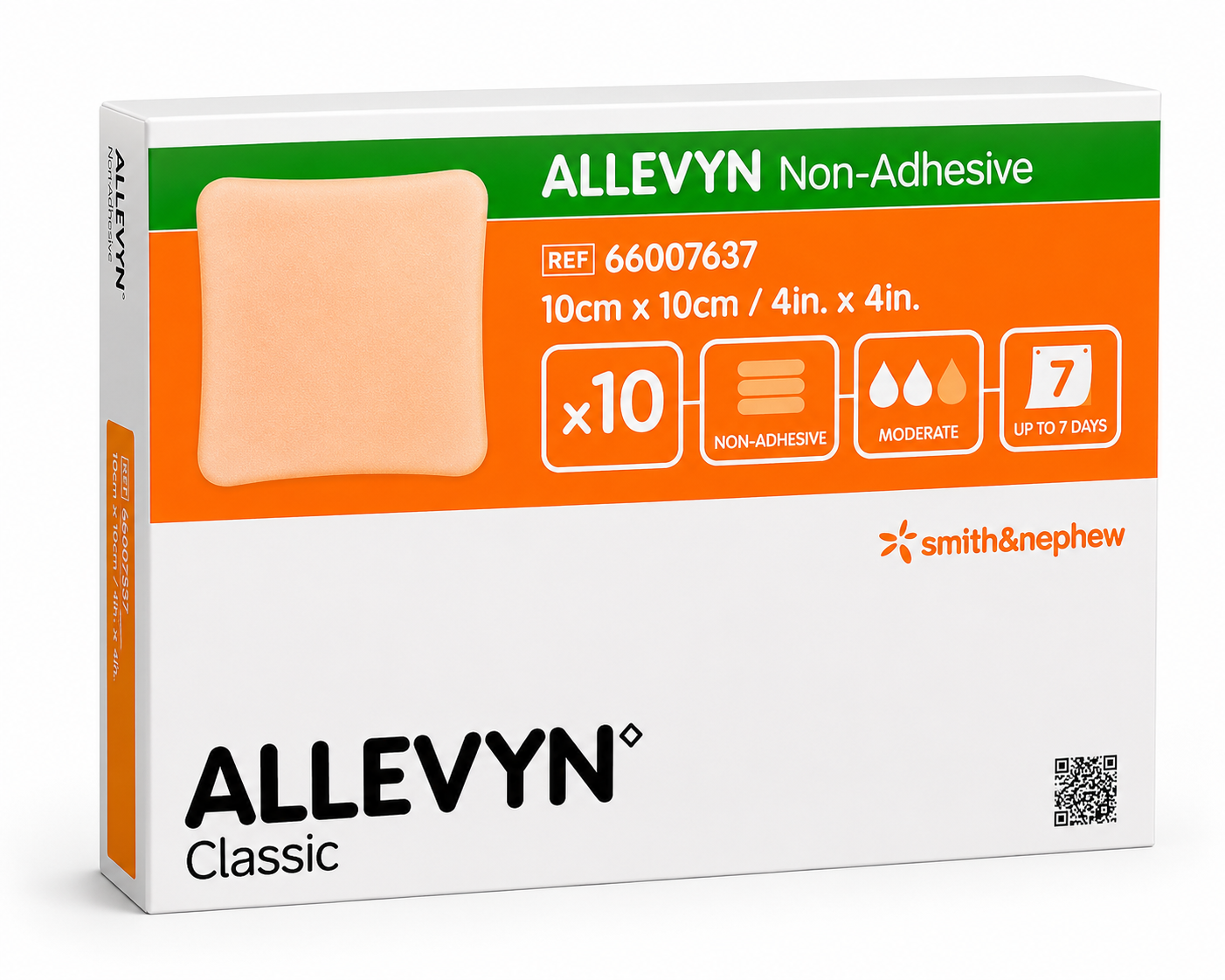 Allevyn Non Adhesive 10x10cm Box of 10 | Foam Wound Dressings Sterile