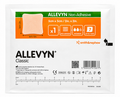 Allevyn Non Adhesive 5x5cm Box of 10 | Foam Wound Dressings Sterile