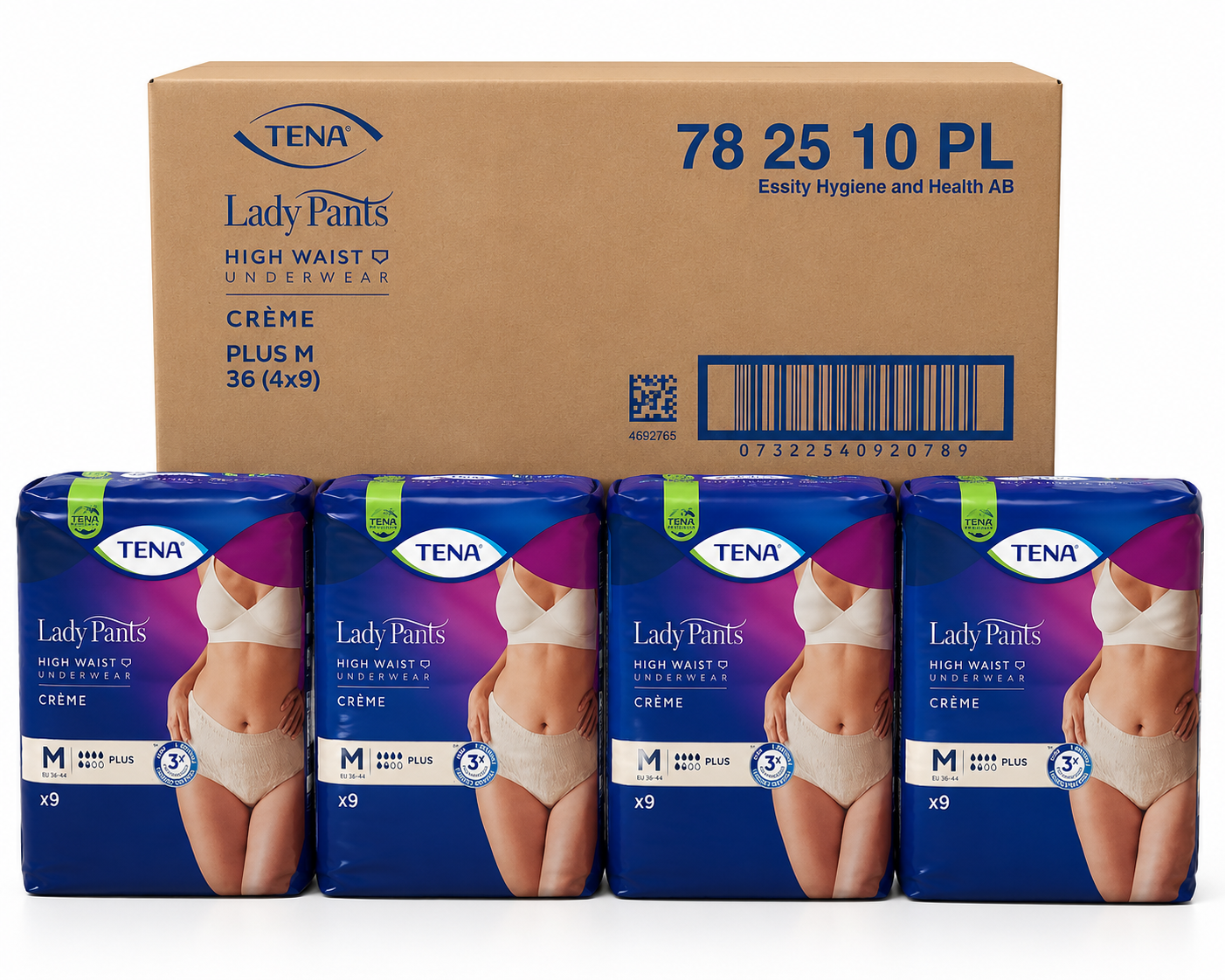 TENA Women Plus Pants Medium 9 x4 Packs (36 Pants) | Discreet Protection