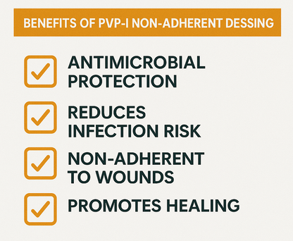 Pack of 10 Inadine Dressings - Non-Adherent Pads for Wound Care & Infection Prevention | Sterile Pads | Infection Management