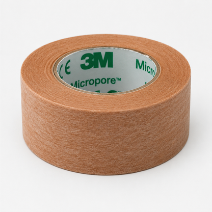 Micropore Tan Tape 2.5cm x4 + Sterile Non Woven Swabs 7.5cm x10