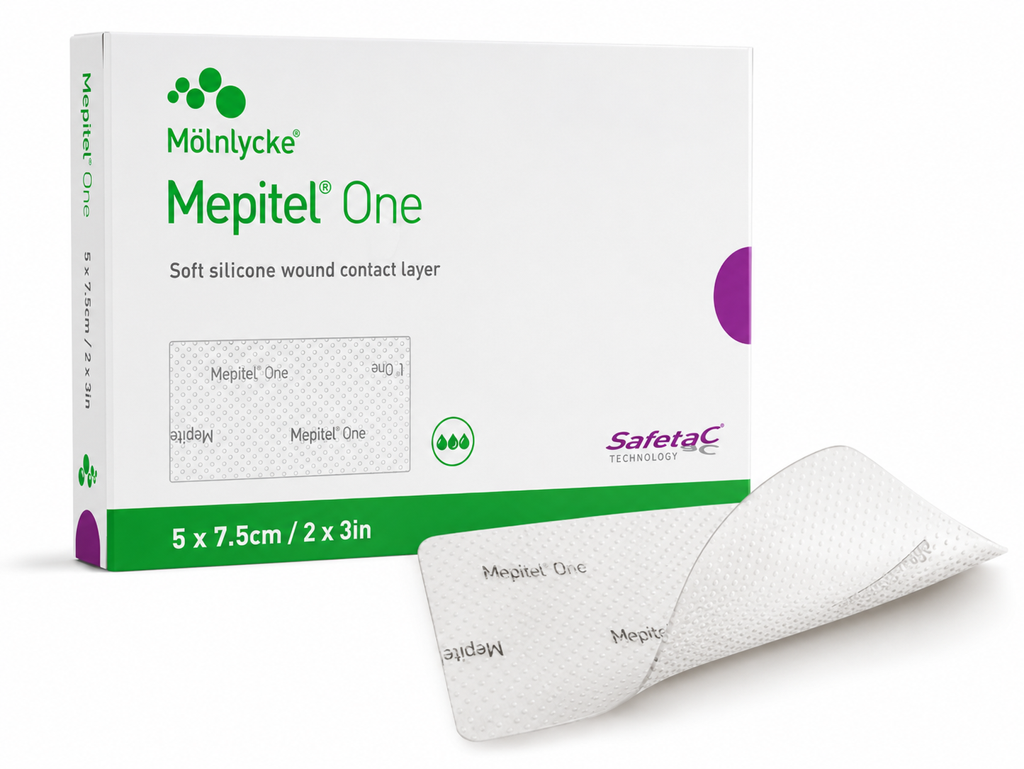 Mepitel One 5x7.5cm Box of 10 | Silicone Wound Contact Dressings