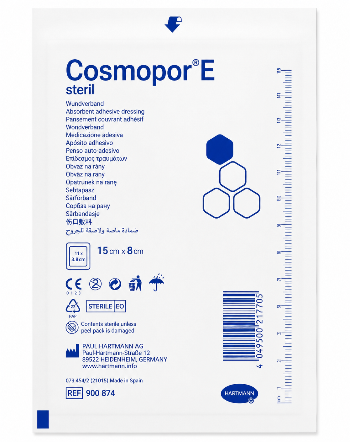 Cosmopor E 15x8cm Box of 25 | Sterile Adhesive Wound Dressings
