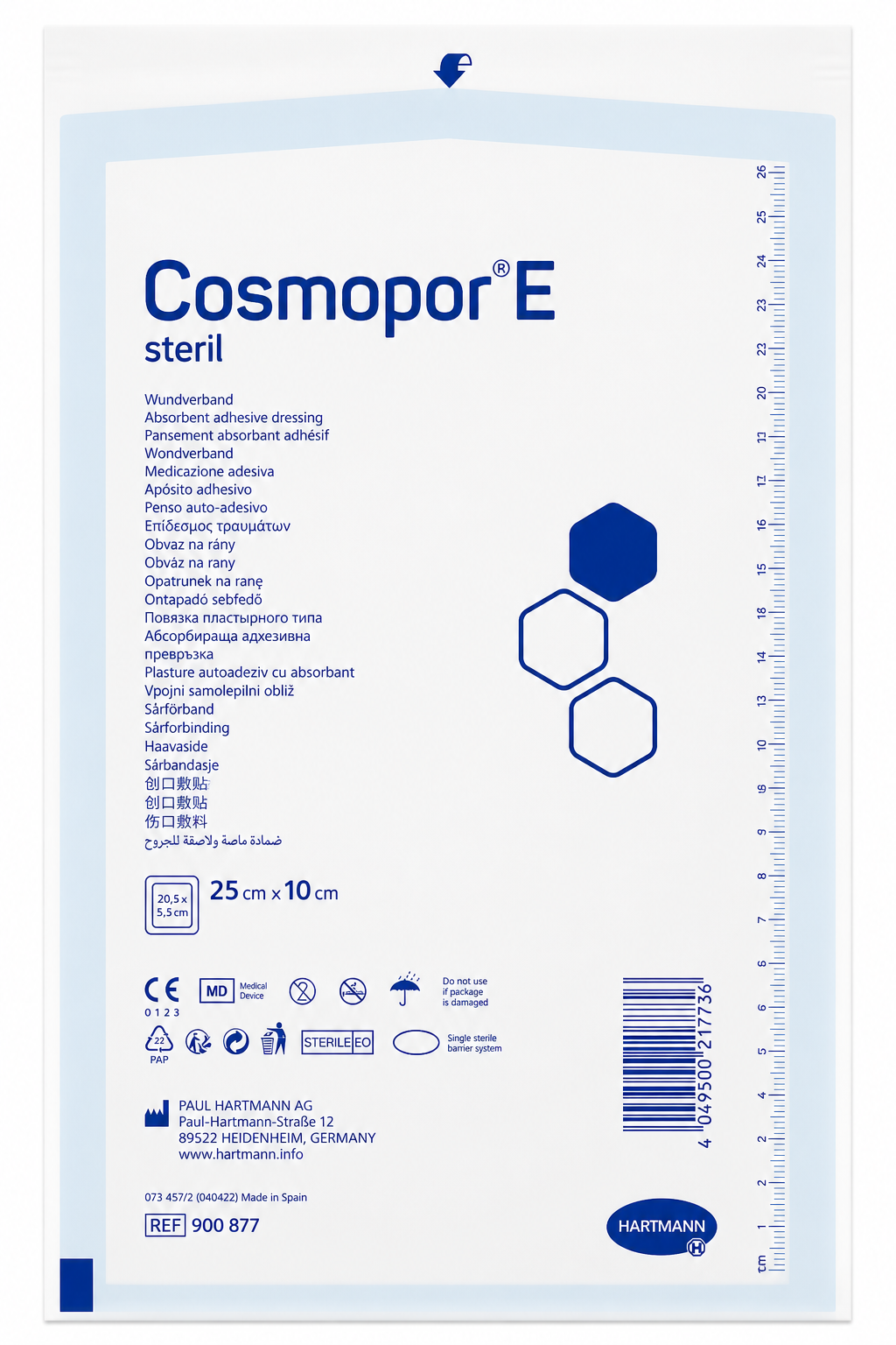 Cosmopor E 25x10cm Box of 25 | Sterile Adhesive Wound Dressings