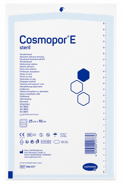 Cosmopor E 25x10cm Box of 25 | Sterile Adhesive Wound Dressings