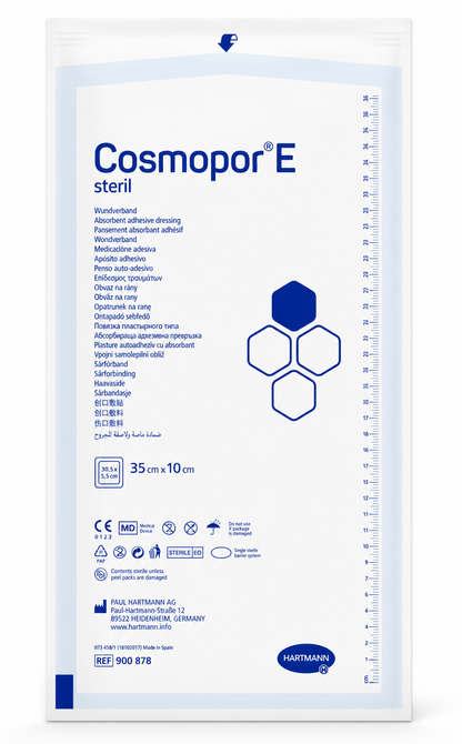 Cosmopor E 35x10cm Box of 25 | Sterile Adhesive Wound Dressings