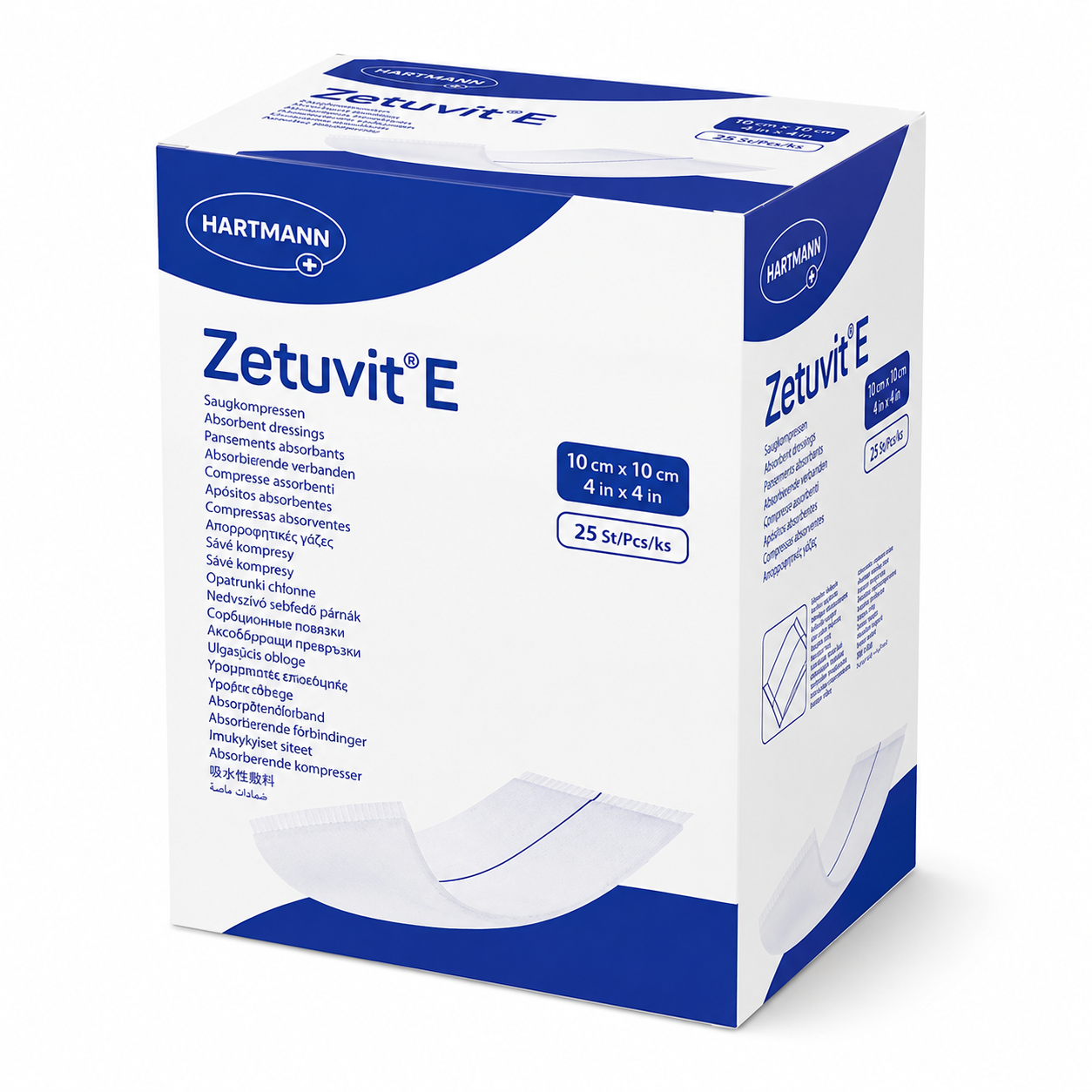Zetuvit E Sterile 10x10cm Box of 25 | Absorbent Wound Dressings