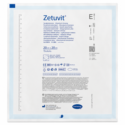 Zetuvit E Sterile 20x20cm Box of 15 | Absorbent Wound Dressings