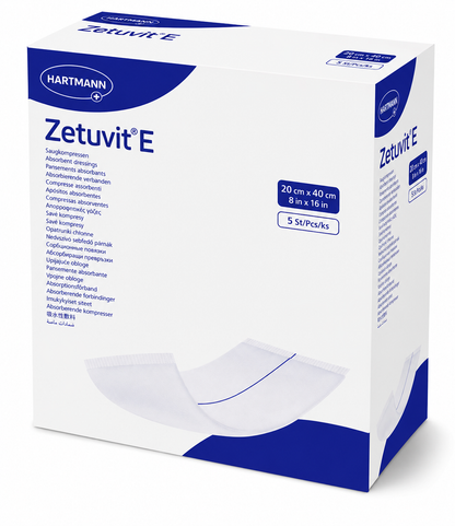 Zetuvit E Sterile 20x40cm Box of 5 | Absorbent Wound Dressings