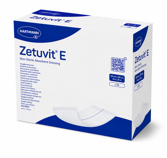 Zetuvit E Non Sterile 10x20cm Box of 50 | Absorbent Dressing Pads