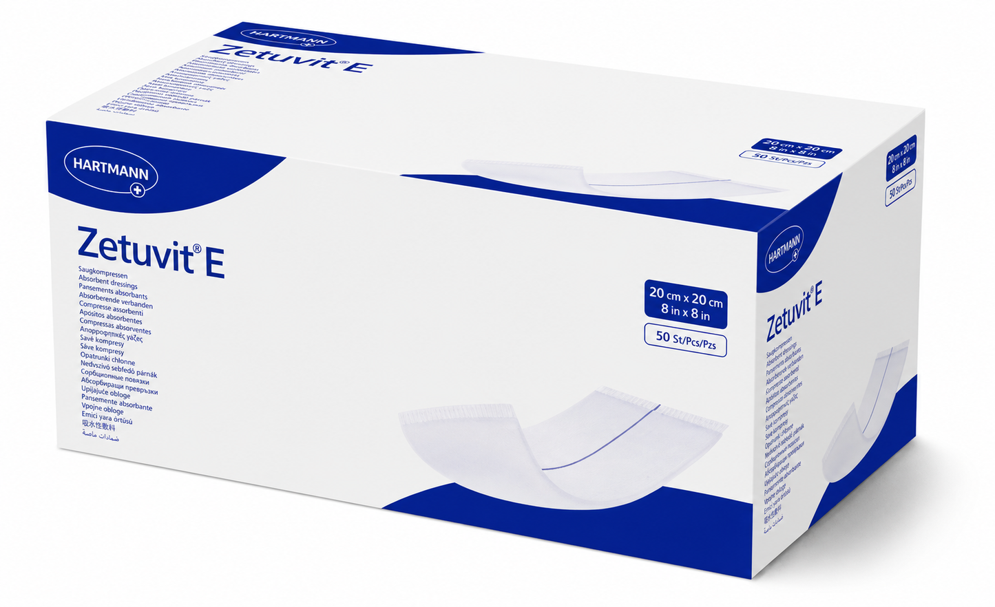 Zetuvit E Non Sterile 20x20cm Box of 50 | Absorbent Dressing Pads