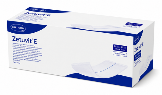 Zetuvit E Non Sterile 20x40cm Box of 30 | Absorbent Dressing Pads