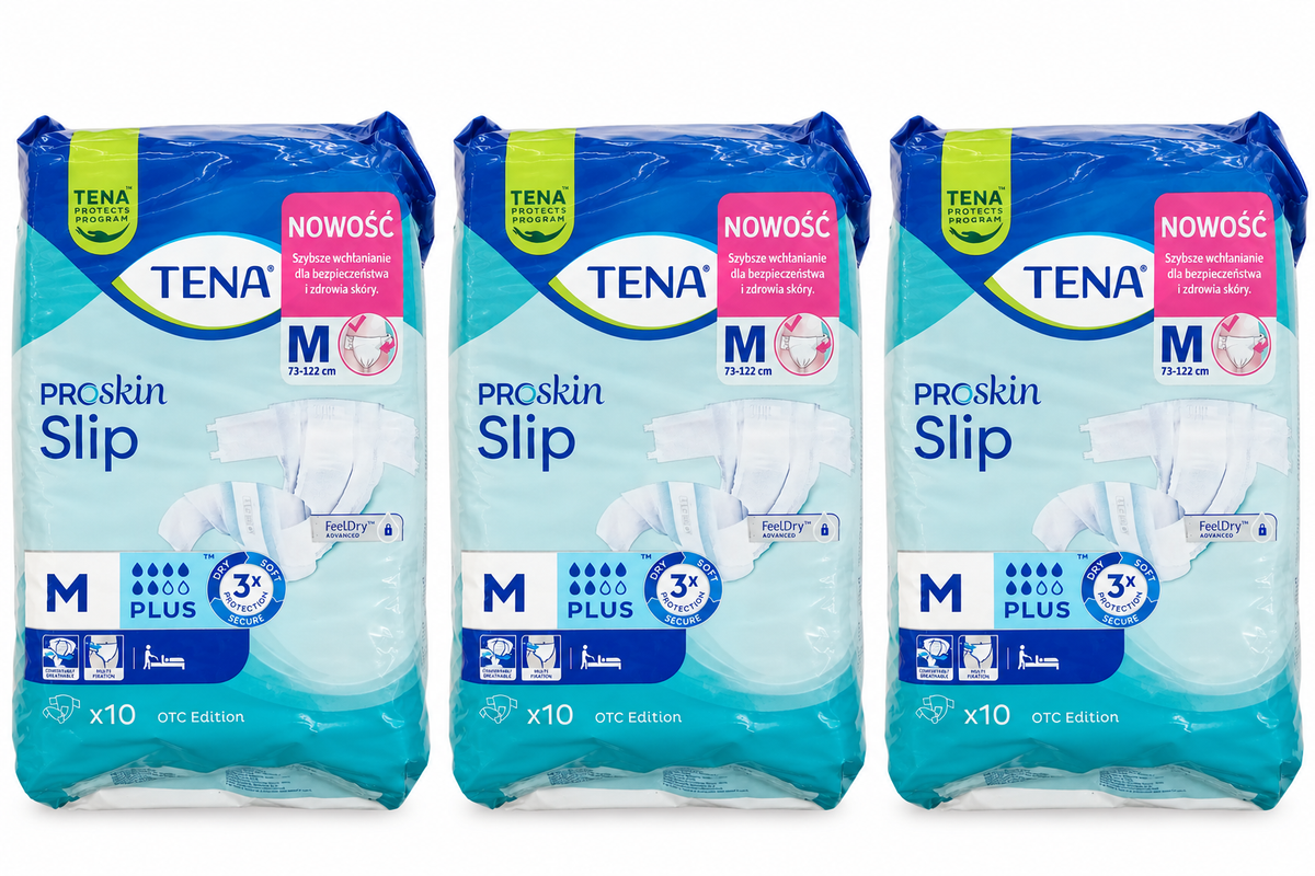 TENA Slip ProSkin Plus Medium – Pack of 30 Incontinence Briefs