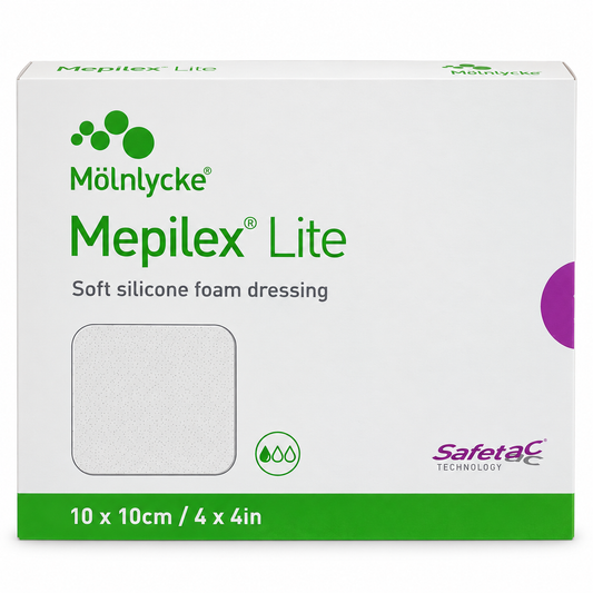 Mepilex Lite 10cm x 10cm Box of 5 | Silicone Foam Wound Dressings