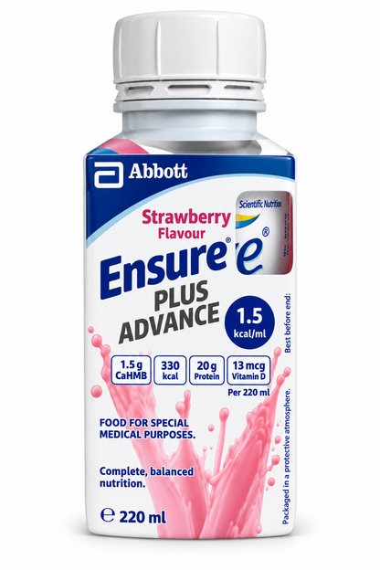 Ensure Plus Advance – Strawberry Flavour – 220ml – Full Case of 24 Bottles