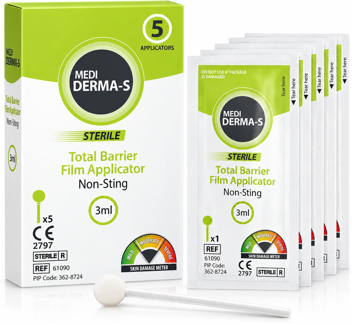 Medi Derma-S Total Barrier Film Applicator 3ml x5 | Skin Protection