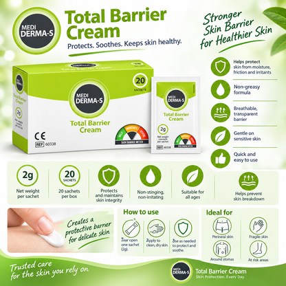 Medi Derma-S Total Barrier Cream 2g x20 Sachets | Moisture Skin Protection