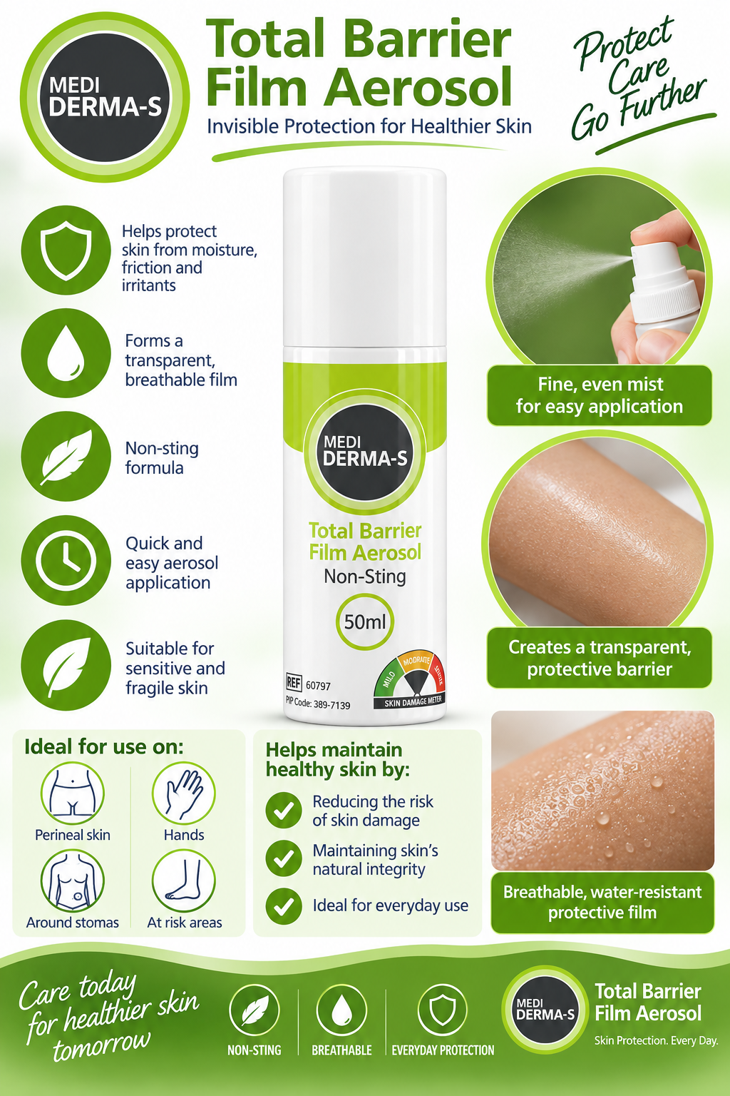 Medi Derma-S Total Barrier Film Spray 50ml | Skin Protection Barrier Spray