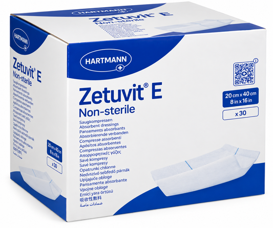 Zetuvit E Non Sterile 20x40cm Box of 30 | Absorbent Dressing Pads