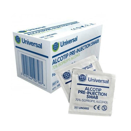 Universal Alcotip Swabs – 3cm x 6cm – Non-Sterile – Box of 100