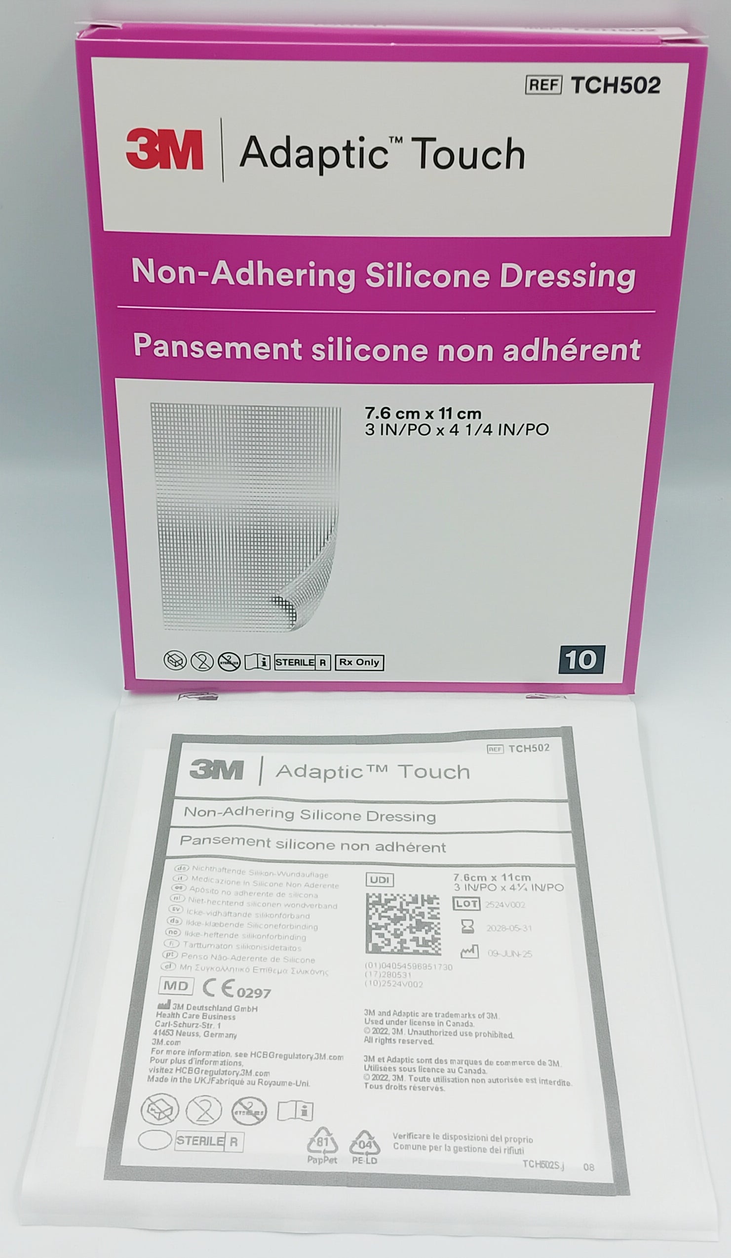 Adaptic Touch Silicone Non-Adhesive Dressings 7.6cm x 11cm - Pack of 1 ...