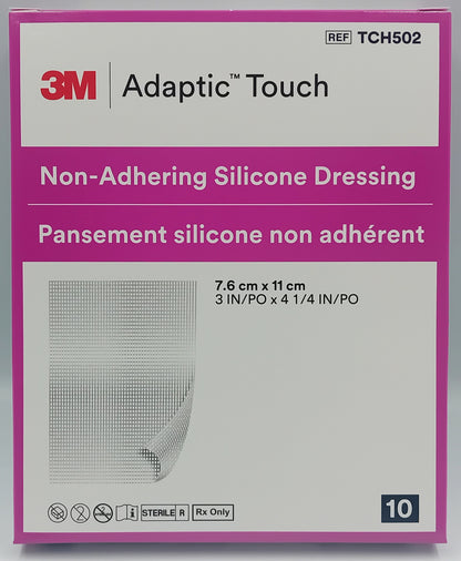 Adaptic Touch Silicone Non-Adhesive Dressings 7.6cm x 11cm - Pack of 10