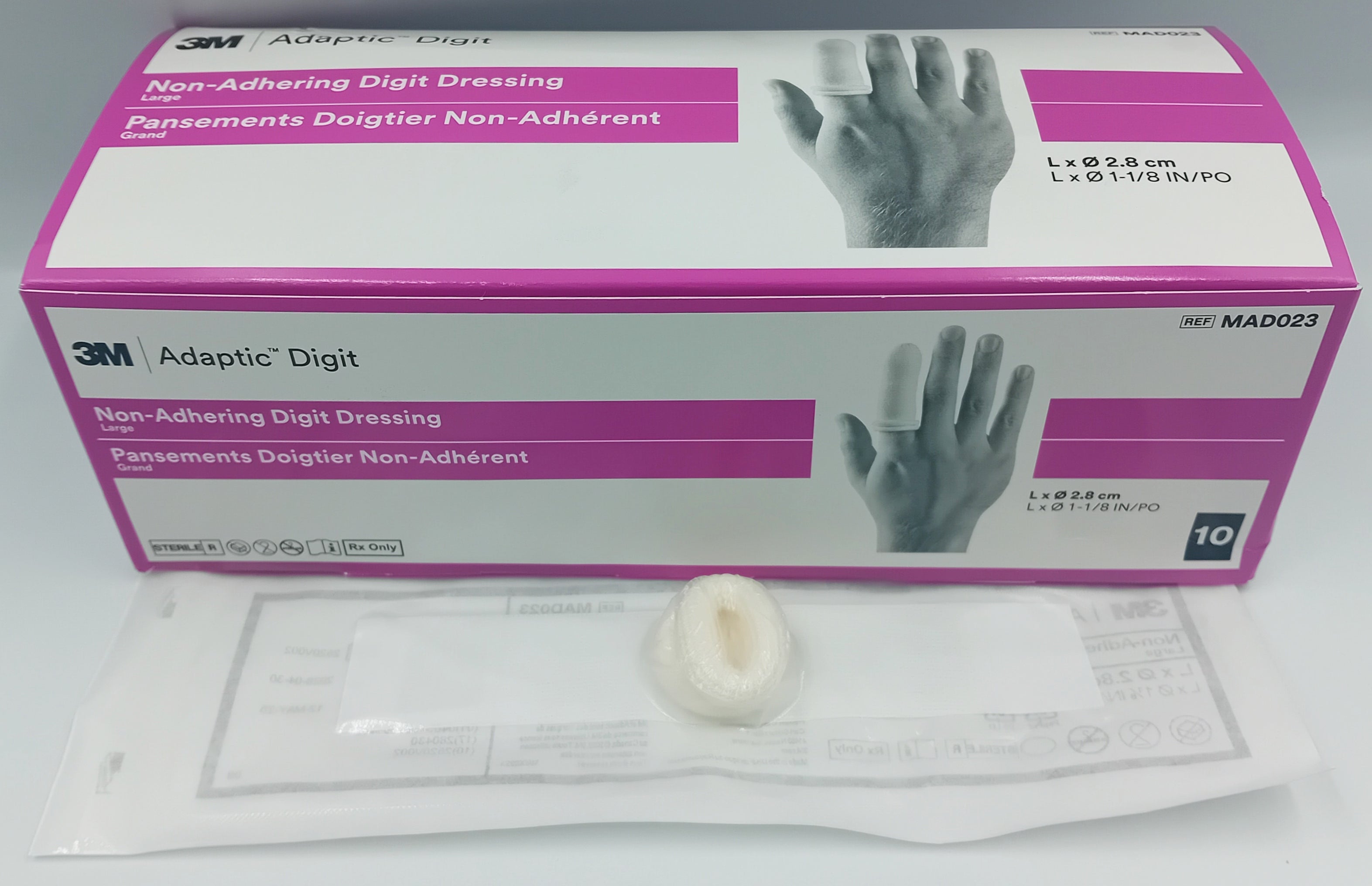 Digit Dressing Small Box Adaptic Touch Sterile Digit Dressings - Pack of 10 | Silicone Non-Adhe ...