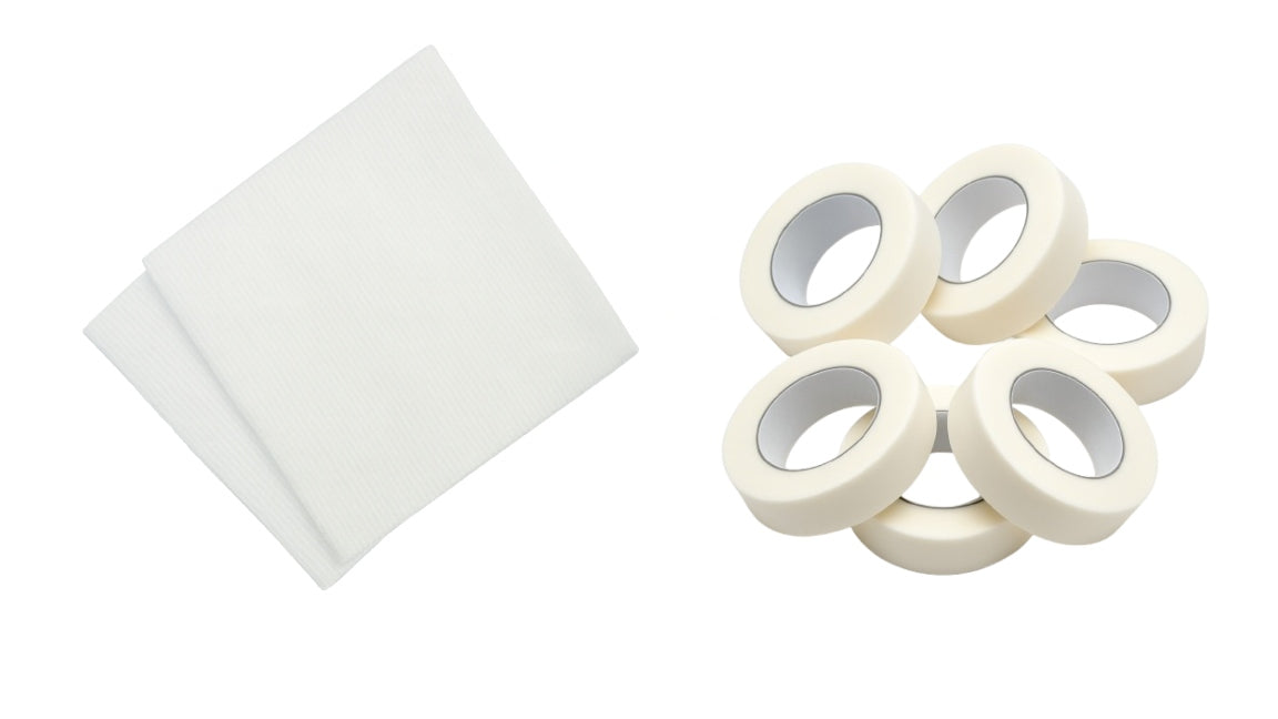 Micropore White Tape 1.25cm x6 + Sterile Non Woven Swabs 7.5cm x10