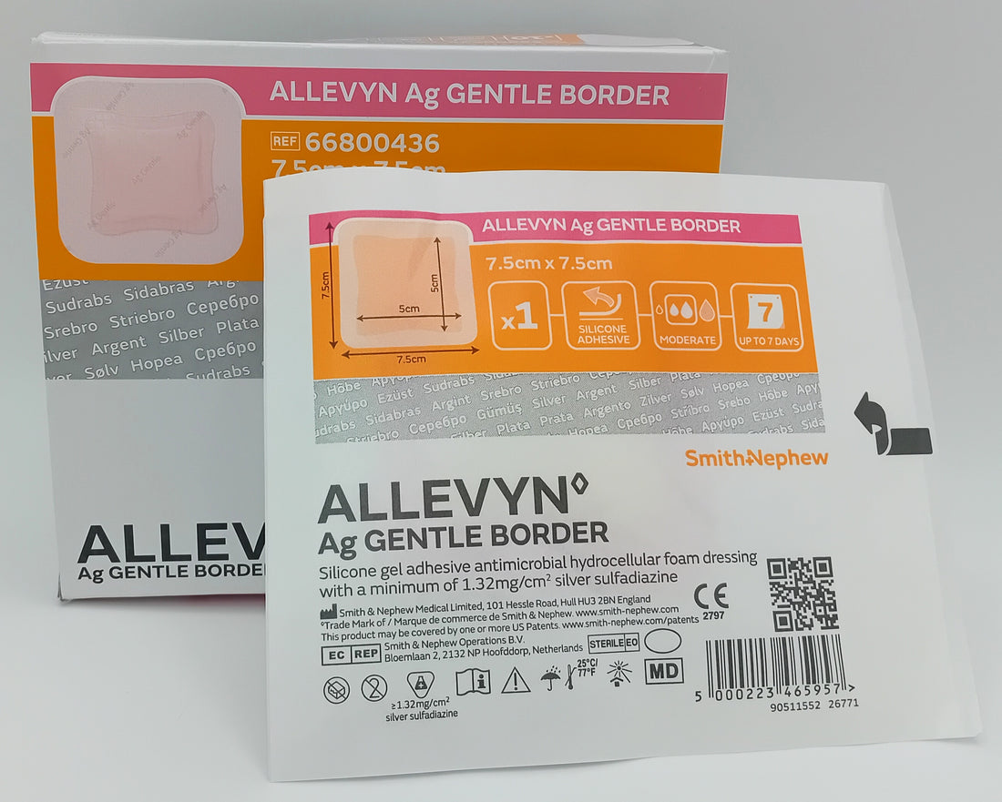 Allevyn AG Gentle Border Antimicrobial Foam Dressing – Box of 10 – MediSale