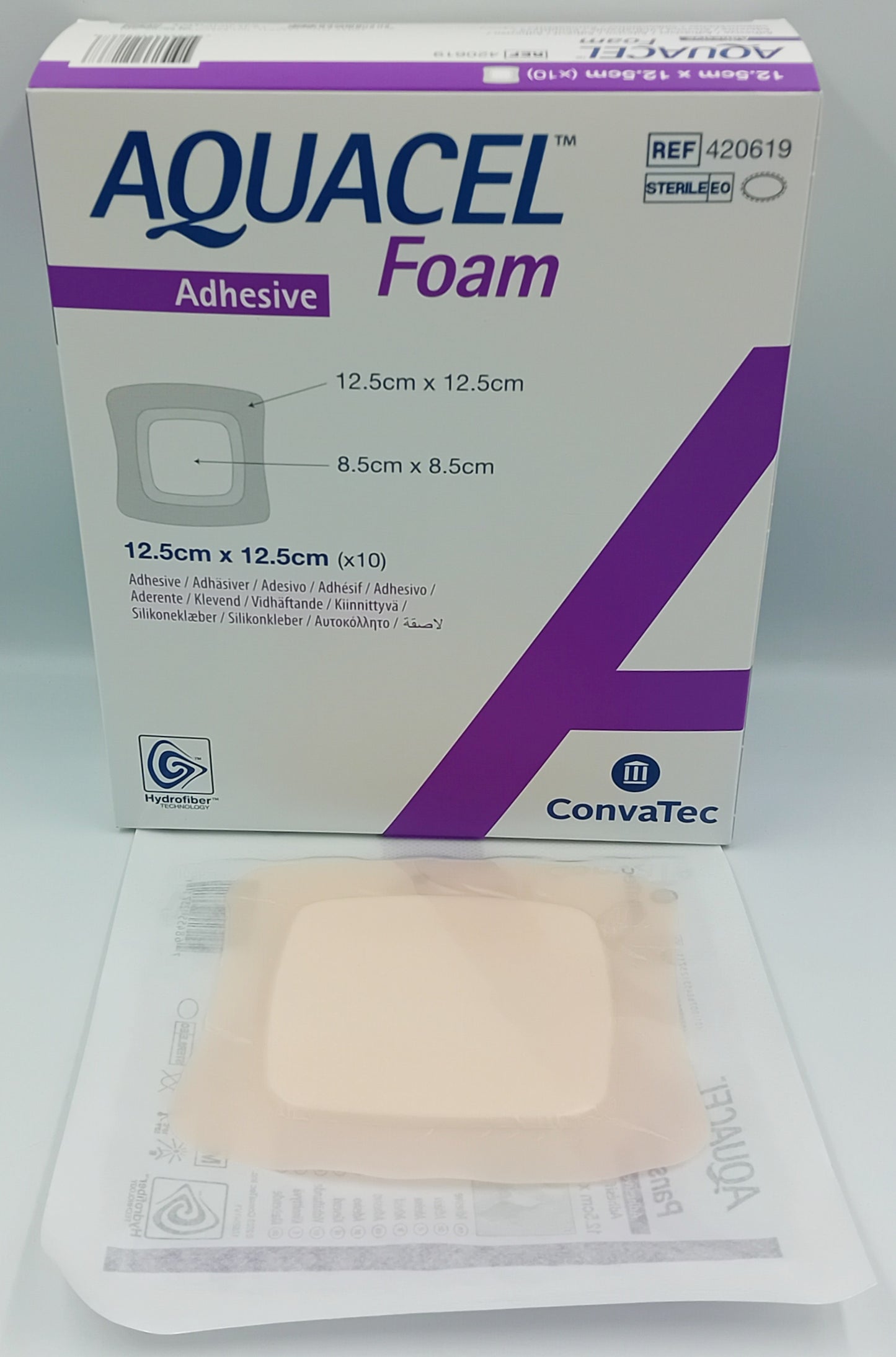 Aquacel Foam Adhesive Dressings 12.5cm x 12.5cm - Box of 10 | Sterile Wound Care